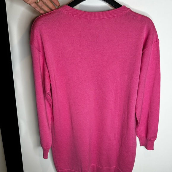 Moschino boutique M pink oversized cardigan pullover sweater wool cotton - Picture 3 of 4